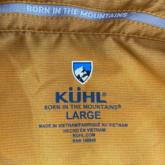 Kühl Mens Shirt Large Plaid Short-Sleeve Button-Up Orange Born in the Mountains - Picture 5 of 12